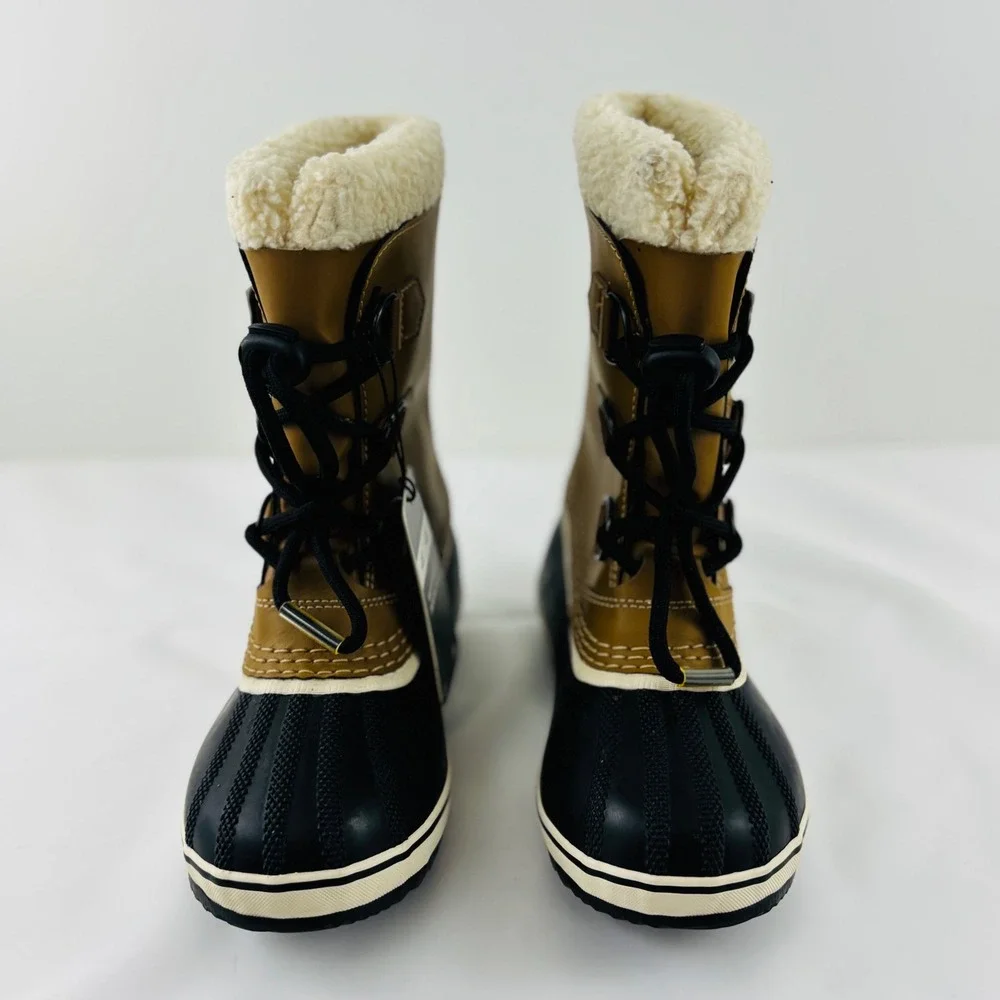 Sorel Yoot Pac Youth Size 2 Waterproof Winter Snow Duck Boots Brown Sherpa Lined